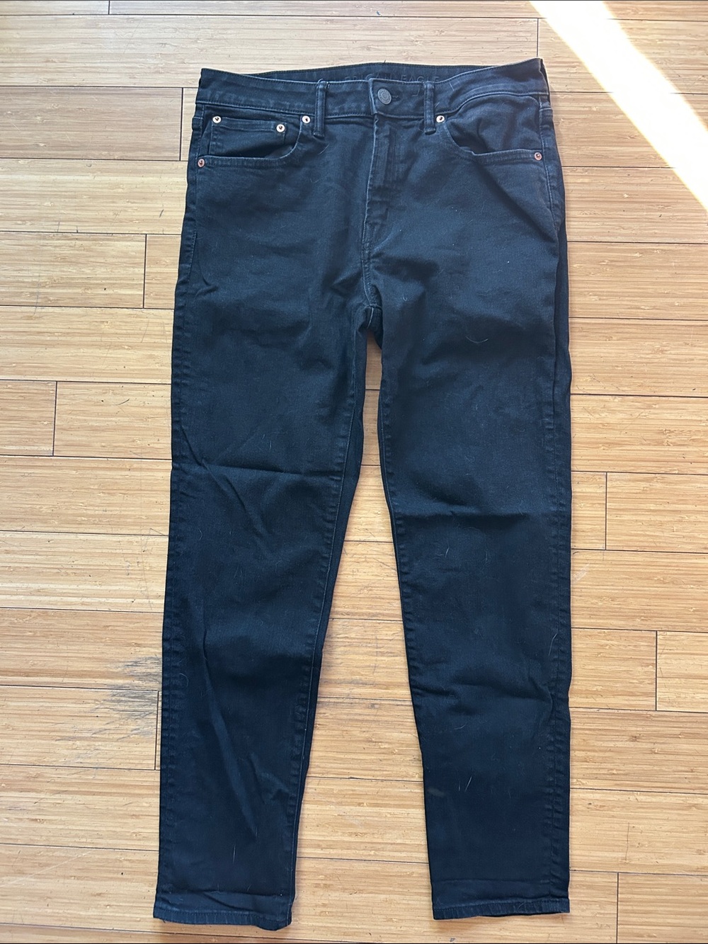 American Eagle Outfitters Men's Black Slim Straight Jeans